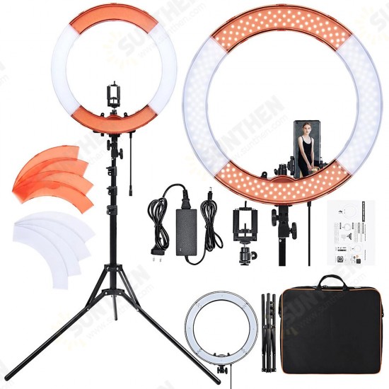 RL-18 18 Inch Ring Light 55W 5500K LED Photography Lamp with Lighting Tripod Stand Phone Clip for Camera Phone Makeup Live Broadcast