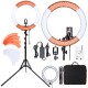 RL-18 18 Inch Ring Light 55W 5500K LED Photography Lamp with Lighting Tripod Stand Phone Clip for Camera Phone Makeup Live Broadcast
