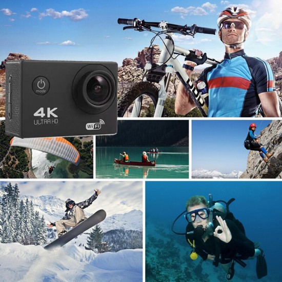 H16-6S 1080P 5MP Action Camera 140° Wide Angle Sport Camcorder DV Support WIFI Multiple Language with Waterproof Case Bicycle Kit