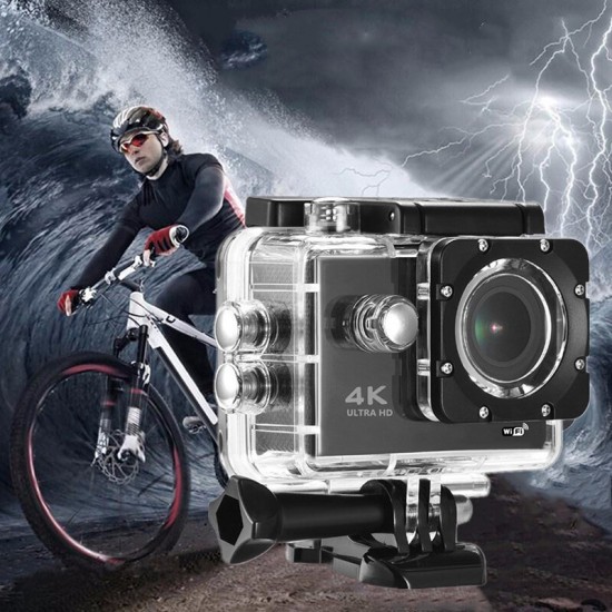 H16-6S 1080P 5MP Action Camera 140° Wide Angle Sport Camcorder DV Support WIFI Multiple Language with Waterproof Case Bicycle Kit