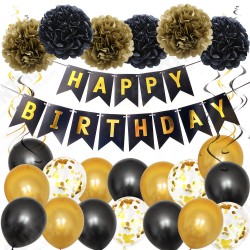 Happy Birthday Party Decoration Banner Bunting Balloons Background Happy Birthday Party Decoration Banner Bunting Balloons Background