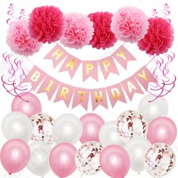 Happy Birthday Party Decoration Banner Bunting Balloons Background Happy Birthday Party Decoration Banner Bunting Balloons Background