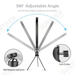 LE-10 18W 3200K-5500K 10inch Dimmable LED Selfie Ring Light USB Photography Video Fill Light with Phone Holder Mini BallHead LE-10 18W 3200K-5500K 10inch Dimmable LED Selfie Ring Light USB Photography Video Fill Light with Phone Holder Mini BallHead