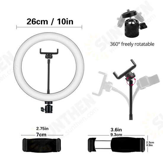 LE-10 18W 3200K-5500K 10inch Dimmable LED Selfie Ring Light USB Photography Video Fill Light with Phone Holder Mini BallHead LE-10 18W 3200K-5500K 10inch Dimmable LED Selfie Ring Light USB Photography Video Fill Light with Phone Holder Mini BallHead