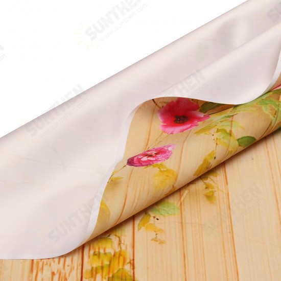 1.5x2.1m Flowers Wooden Board Studio Props Photography Backdrop Background Silk Material