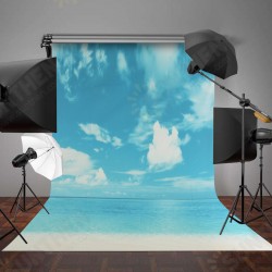 New Durable 5x7ft Cotton Photography Backdrop Seaside Beach Background Studio Props New Durable 5x7ft Cotton Photography Backdrop Seaside Beach Background Studio Props