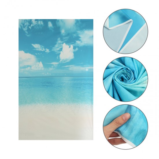 New Durable 5x7ft Cotton Photography Backdrop Seaside Beach Background Studio Props