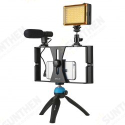 PKT3023 Smartphone Video Rig LED Studio Light Video Shotgun Microphone Mini Tripod Mount Kits PKT3023 Smartphone Video Rig LED Studio Light Video Shotgun Microphone Mini Tripod Mount Kits
