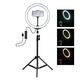 PKT3035 10 Inch USB Video Ring Light with 110cm Light Stand Dual Phone Clip for Tik Tok Youtube Live Streaming