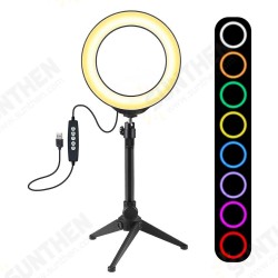 PKT3048 RGBW 8 Color 16cm 6.2 Inch LED Video Ring Light with Tripod Stand for Youtube Tik Tok Live Streaming PKT3048 RGBW 8 Color 16cm 6.2 Inch LED Video Ring Light with Tripod Stand for Youtube Tik Tok Live Streaming
