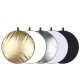 PU5111 60cm 5 in 1 Folding Photo Studio Reflector Board Silver Translucent Gold White Black PU5111 60cm 5 in 1 Folding Photo Studio Reflector Board Silver Translucent Gold White Black