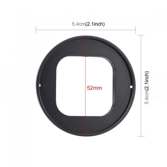 PU528 52mm UV Lens Filter Adapter Ring for GoPro HERO9 Black Sports Camera Acccessories