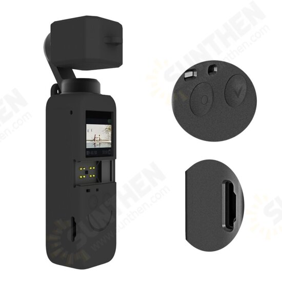 PU546B 2 in 1 Soft Silicone Cover Protective Case Set For DJI OSMO Pocket 2 Handheld Gimbal Camera