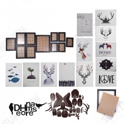 Photo Picture Frames Wall Mount 11 Piece Set Art Home Decoration Letter Deer Photo Picture Frames Wall Mount 11 Piece Set Art Home Decoration Letter Deer