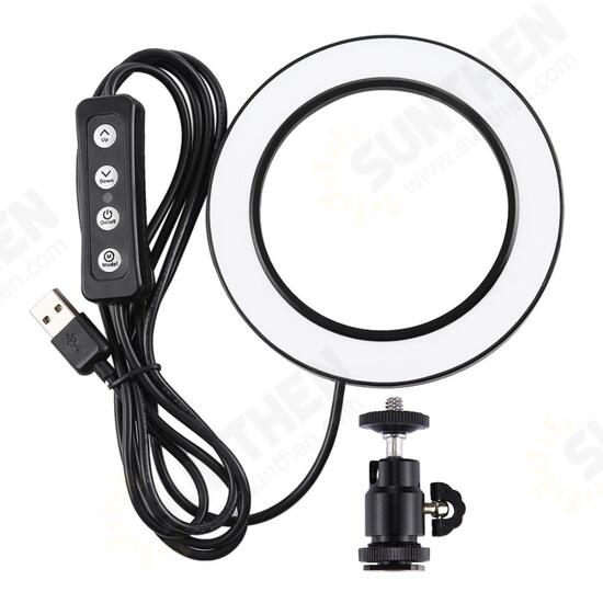 PU378 USB 6.2 Inch 3 Modes 3200K-5500K Dimmable LED Video Ring Light with Cold Shoe Tripod Ball Head for Youtube Tiktok Live Streaming PU378 USB 6.2 Inch 3 Modes 3200K-5500K Dimmable LED Video Ring Light with Cold Shoe Tripod Ball Head for Youtube Tiktok Live Streaming