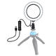PU378 USB 6.2 Inch 3 Modes 3200K-5500K Dimmable LED Video Ring Light with Cold Shoe Tripod Ball Head for Youtube Tiktok Live Streaming PU378 USB 6.2 Inch 3 Modes 3200K-5500K Dimmable LED Video Ring Light with Cold Shoe Tripod Ball Head for Youtube Tiktok Live Streaming