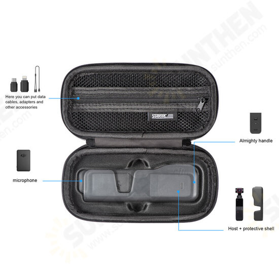 Pocket 2 Carrying Case Waterproof Portable Travel Bag with Wrist Strap for Osmo Pocket 2 Handheld Camera Body Storage Bag