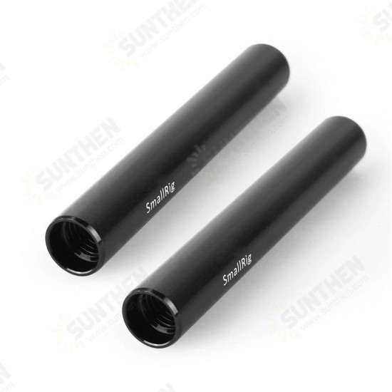 1049 Black Aluminum Alloy 15mm Rod Camera Rail Rod - 4 Inch (Pair Pack) for Monitor EVF Mount Attach