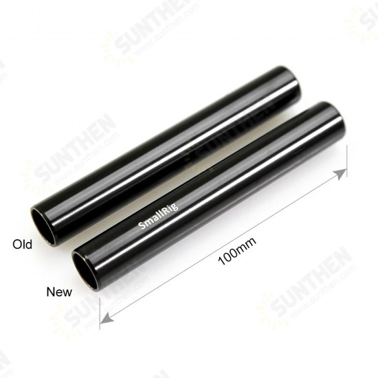 1049 Black Aluminum Alloy 15mm Rod Camera Rail Rod - 4 Inch (Pair Pack) for Monitor EVF Mount Attach