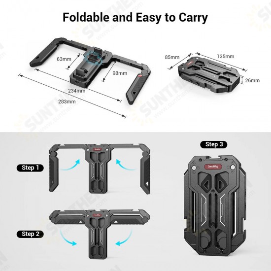 3111 SmartPhone Cage with Foldable Handles Grip support Wireless Control Compact Portable for Mobile Phone Video Shooting