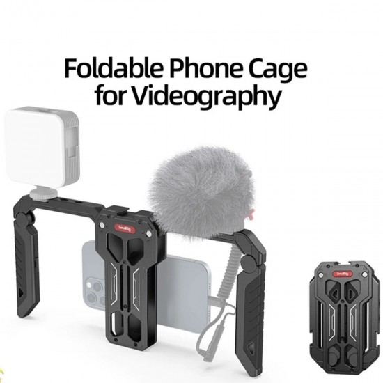 3111 SmartPhone Cage with Foldable Handles Grip support Wireless Control Compact Portable for Mobile Phone Video Shooting