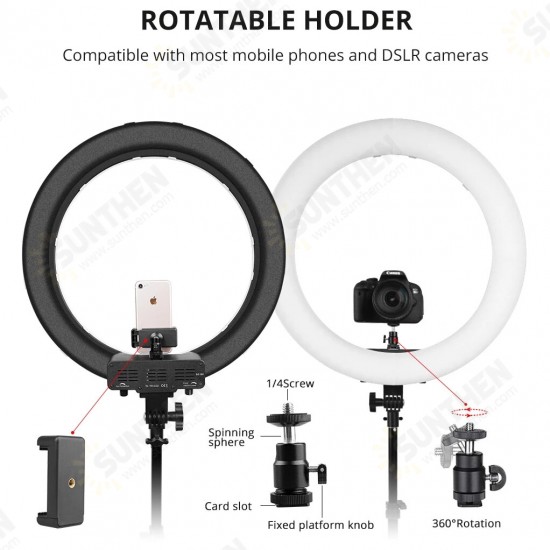 TRAVOR 18 Inch Ring Lamp Bi-Color Dimmable Ring LED Video Beauty Light for YouTube Video Live Lighting Photography TRAVOR 18 Inch Ring Lamp Bi-Color Dimmable Ring LED Video Beauty Light for YouTube Video Live Lighting Photography