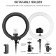 TRAVOR 18 Inch Ring Lamp Bi-Color Dimmable Ring LED Video Beauty Light for YouTube Video Live Lighting Photography