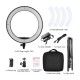 TRAVOR 18 Inch Ring Lamp Bi-Color Dimmable Ring LED Video Beauty Light for YouTube Video Live Lighting Photography