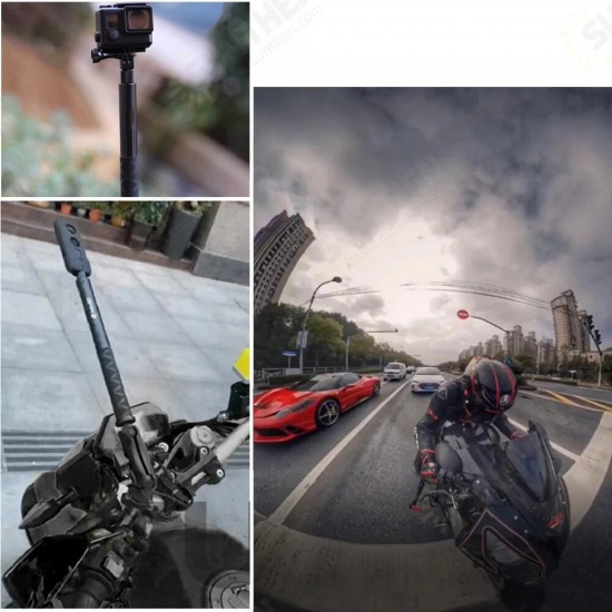 TUYU Motorcycle Bike Invisible Selfie Stick Monopod Handlebar Mount Bracket for GoPro Insta360 Sport Action Camera Accessories