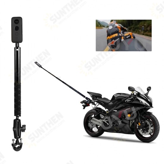 TUYU Motorcycle Bike Invisible Selfie Stick Monopod Handlebar Mount Bracket for GoPro Insta360 Sport Action Camera Accessories