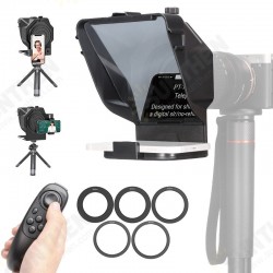 PT-15 Smartphone DSLR Camera Teleprompter Prompter Phone Holder with Remote Control Lens Adapter 3 Cold Shoe Mount for Video Live Broadcast PT-15 Smartphone DSLR Camera Teleprompter Prompter Phone Holder with Remote Control Lens Adapter 3 Cold Shoe Mount for Video Live Broadcast