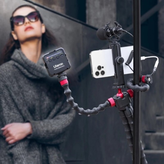 Smartphone Filmaking Kit Video Vlog Kit with Tripod Micrpphone VL49 Video Light Lamp Flexible Tripod with Arm Selfie Stick