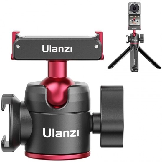 U-180 Adjustable Magnetic Tripod Ball Head Gimbal with Cold Shoe 1/4 inch Screw Port for DJI Osmo Action 2