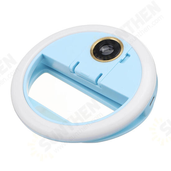 Universal Selfie LED Ring Flash 0.63x Wide-Angle Macro Phone External Lens Camera for Cell Phone