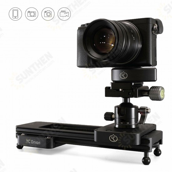 Chocolate Slider Mini Manual Portable DSLR Dolly Camera Slider 9in/23cm Hydraulic Damping Slider for Video Shooting