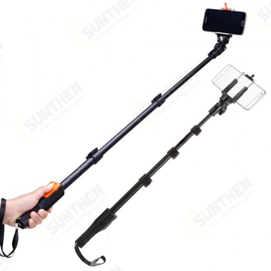 1288 Selfie Stick Handheld Monopod with Phone Holder and bluetooth Shutter for Camera Phone