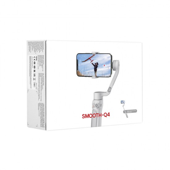 Smooth Q4 3-Axis Handheld Gimbal Stabilizer for iPhone 13 Pro 11 12 for Samsung Galaxy HuXiaomi Oneplus Smartphone 215mm Extension Rod Foldable Vlogging TikTok YouTube