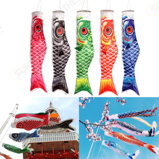 100cm Koi Nobori Carp Wind Sock Koinobori Fish Kite Flag Hanging Decor