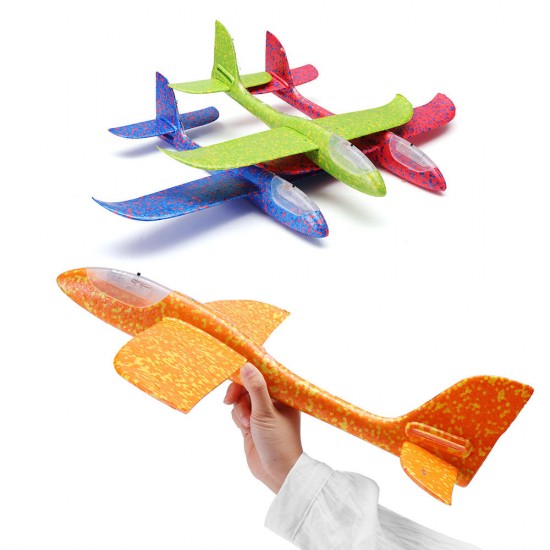 48cm 19inch Hand Launch Throwing Aircraft Airplane DIY Inertial EPP Plane Toy With LED Light
