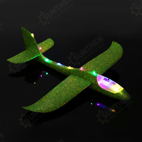 48cm 19inch Hand Launch Throwing Aircraft Airplane DIY Inertial EPP Plane Toy With LED Light