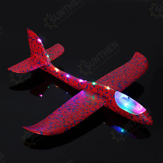 48cm 19inch Hand Launch Throwing Aircraft Airplane DIY Inertial EPP Plane Toy With LED Light