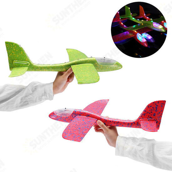 48cm 19inch Hand Launch Throwing Aircraft Airplane DIY Inertial EPP Plane Toy With LED Light