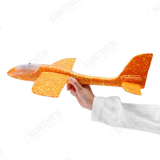 48cm 19inch Hand Launch Throwing Aircraft Airplane DIY Inertial EPP Plane Toy With LED Light