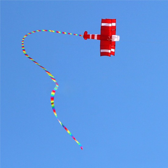 Colorful 3D Aircraft Kite With Handle and Line Good Flying Gift