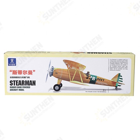 18 Inches STEARMAN Rubber Band Powered Aircraft Model Plane Toy