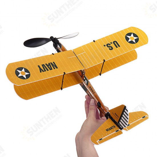 18 Inches STEARMAN Rubber Band Powered Aircraft Model Plane Toy