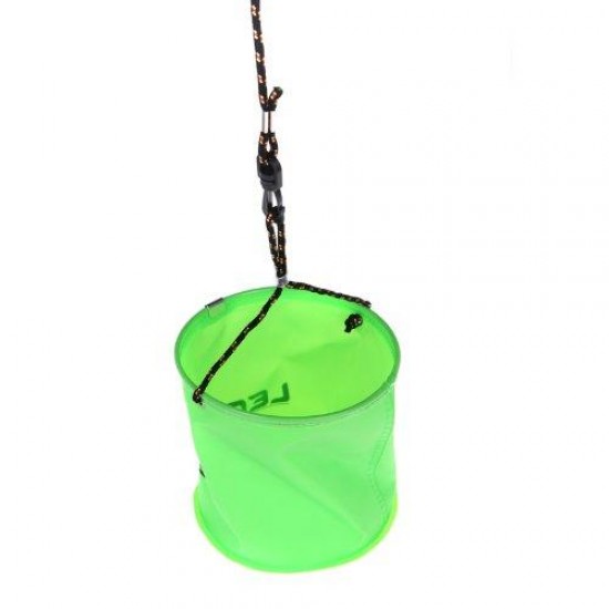 18 x 17cm EVA Foldable Garden Water Bucket with 6 meters Rope Belt Outdoor Fishing Camping