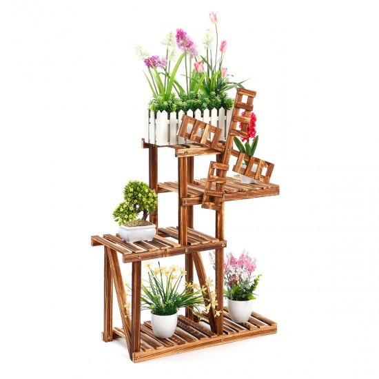 Solid Wood Flower Plant Display Stand Home Garden Plant Flower Pot Storage Rack Durable Balcony Flower Stand Decorations
