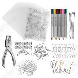 182Pcs Heat Shrink Plastic Sheets Kit Shrinky Art Paper Hole Punch Keychains DIY 182Pcs Heat Shrink Plastic Sheets Kit Shrinky Art Paper Hole Punch Keychains DIY