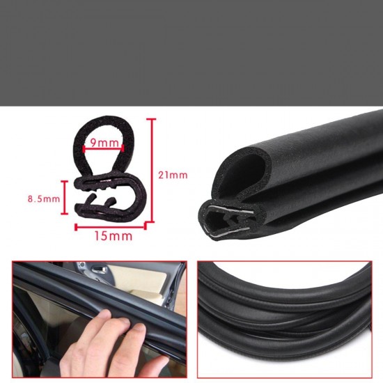 6M Rubber Seal Ring Strip Protector B Type for Door Window Trunk Edge